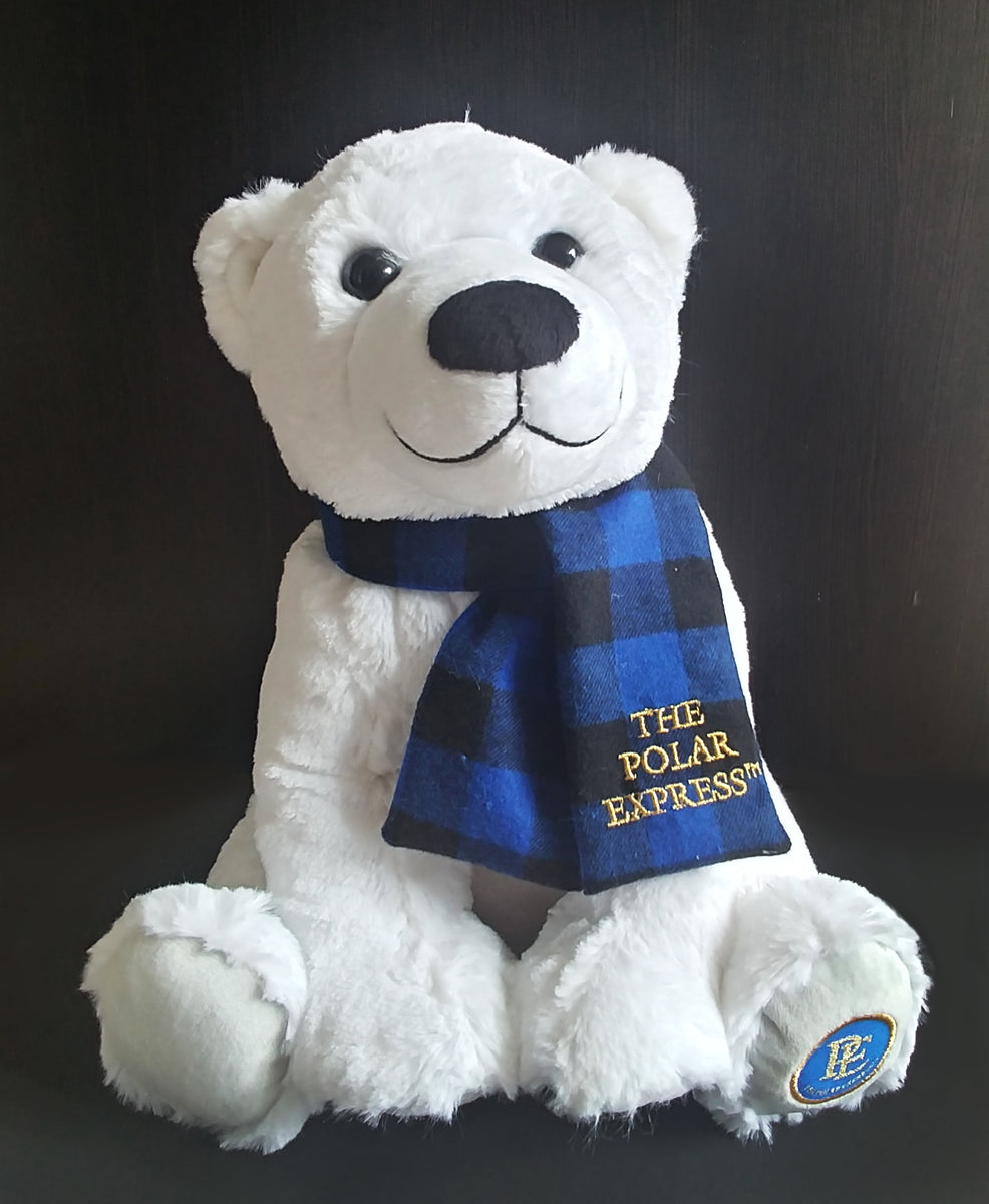 THE POLAR EXPRESS™ Polar Bear Plush Blue Plaid Scarf – Rail Retail