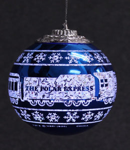 THE POLAR EXPRESS™ Ornament 100mm Light Up Plastic Ball Blue